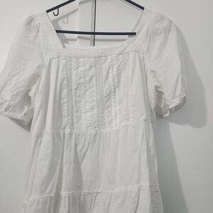 LOFT Ivory Square Neck Blouse